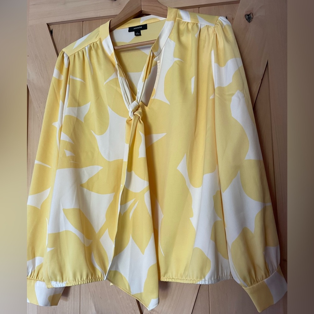 COPY - Alfani Tie-Neck Blouse Elastic Waistband L